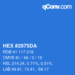 Code couleur: HEX #2975DA | qconv.com