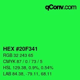 Código de color: HEX #20F341 | qconv.com