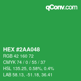 Código de color: HEX #2AA048 | qconv.com