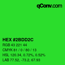 Código de color: HEX #2BDD2C | qconv.com