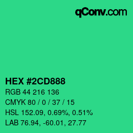 Color code: HEX #2CD888 | qconv.com