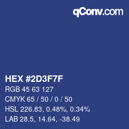 Color code: HEX #2D3F7F | qconv.com