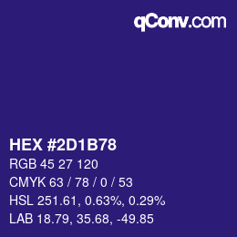 Color code: HEX #2D1B78 | qconv.com