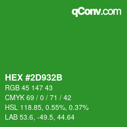 Color code: HEX #2D932B | qconv.com