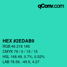 Farbcode: HEX #2EDAB9 | qconv.com