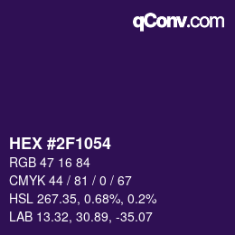 Color code: HEX #2F1054 | qconv.com