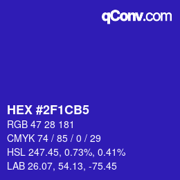 Código de color: HEX #2F1CB5 | qconv.com