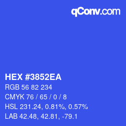 Code couleur: HEX #3852EA | qconv.com