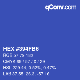 カラーコード: HEX #394FB6 | qconv.com