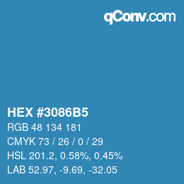 Código de color: HEX #3086B5 | qconv.com