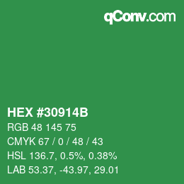 Color code: HEX #30914B | qconv.com