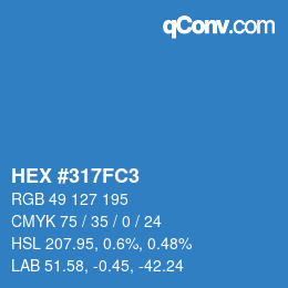 Code couleur: HEX #317FC3 | qconv.com