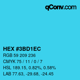 Código de color: HEX #3BD1EC | qconv.com