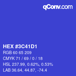 カラーコード: HEX #3C41D1 | qconv.com