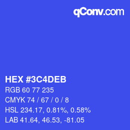 カラーコード: HEX #3C4DEB | qconv.com