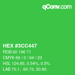 カラーコード: HEX #3CC447 | qconv.com