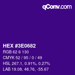 Código de color: HEX #3E0682 | qconv.com