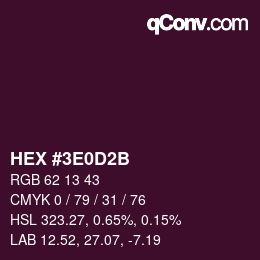 Color code: HEX #3E0D2B | qconv.com