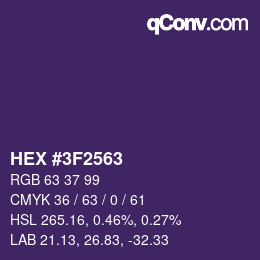 Código de color: HEX #3F2563 | qconv.com