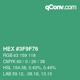 Código de color: HEX #3F9F76 | qconv.com