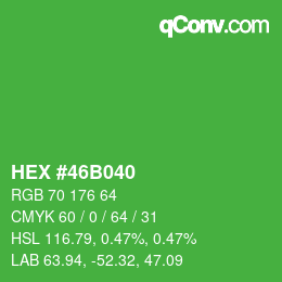 Color code: HEX #46B040 | qconv.com