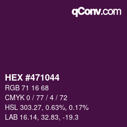 カラーコード: HEX #471044 | qconv.com