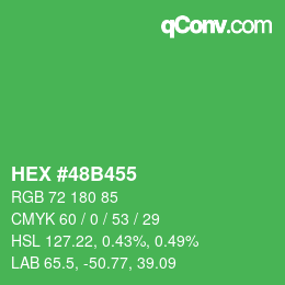 Código de color: HEX #48B455 | qconv.com