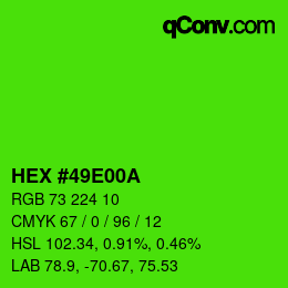 カラーコード: HEX #49E00A | qconv.com