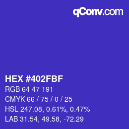 Código de color: HEX #402FBF | qconv.com