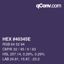 Código de color: HEX #40345E | qconv.com