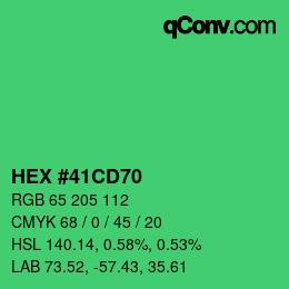 Código de color: HEX #41CD70 | qconv.com