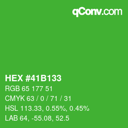 Código de color: HEX #41B133 | qconv.com