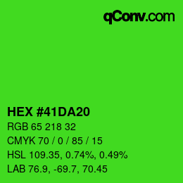 Farbcode: HEX #41DA20 | qconv.com