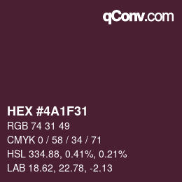 Color code: HEX #4A1F31 | qconv.com