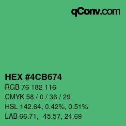 Código de color: HEX #4CB674 | qconv.com