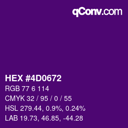 Color code: HEX #4D0672 | qconv.com