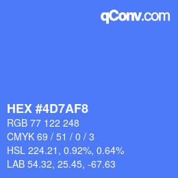 Código de color: HEX #4D7AF8 | qconv.com