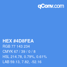 Code couleur: HEX #4D8FEA | qconv.com