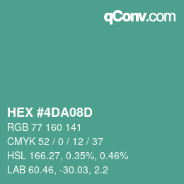 Código de color: HEX #4DA08D | qconv.com