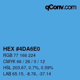 Farbcode: HEX #4DA6E0 | qconv.com