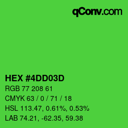 Farbcode: HEX #4DD03D | qconv.com