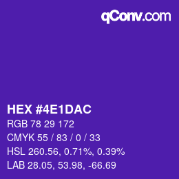 Color code: HEX #4E1DAC | qconv.com