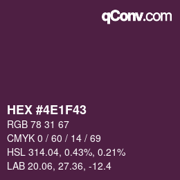 Color code: HEX #4E1F43 | qconv.com