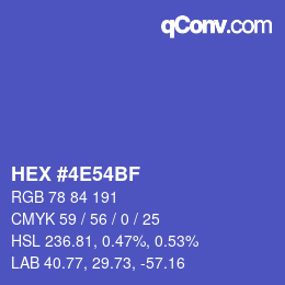 カラーコード: HEX #4E54BF | qconv.com