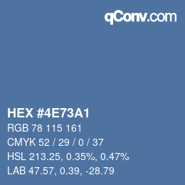 Farbcode: HEX #4E73A1 | qconv.com