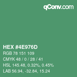 Color code: HEX #4E976D | qconv.com