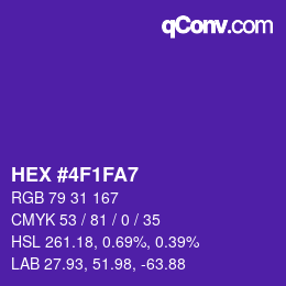 Farbcode: HEX #4F1FA7 | qconv.com