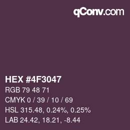 Código de color: HEX #4F3047 | qconv.com