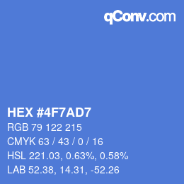 Color code: HEX #4F7AD7 | qconv.com