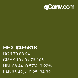 Color code: HEX #4F5818 | qconv.com